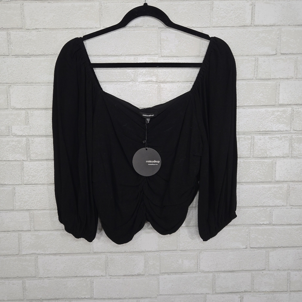 mittoshop NWT black‎ crop top